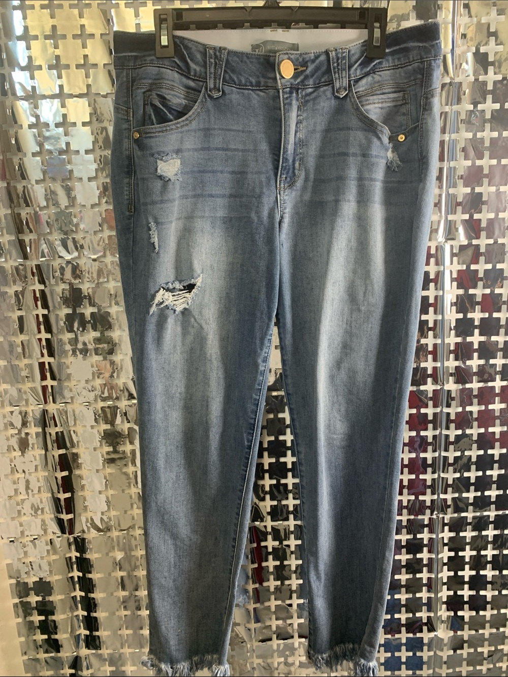 Wit & Wisdom Women’s Light Blue Skinny Distressed Jeans